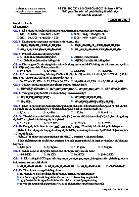 Đề thi học kỳ I môn Hóa học 11 - Mã đề thi 356